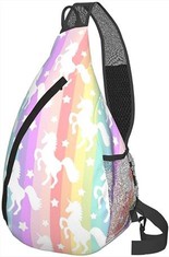 Reliefni nahrbtnik Rainbow Stripes Sling Bag