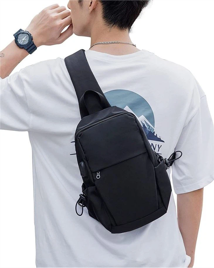 Small Black Sling Crossbody Backpack
